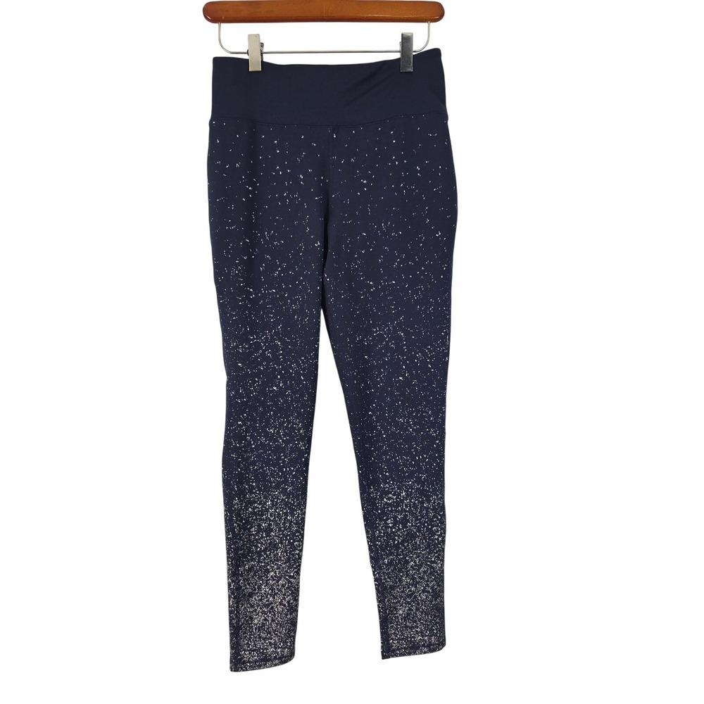 Half Moon By Modern Movement Athletic Leggings M Womens Blue Speckle Yoga Run
